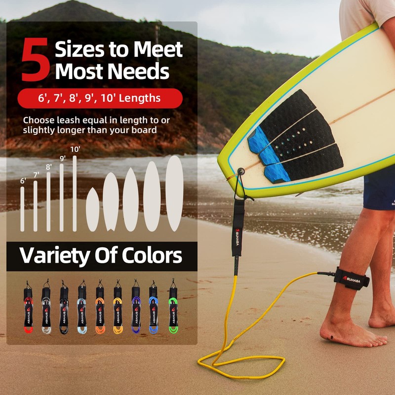 Abahub Premium Correa para Tabla de Surf Sup Leashes de