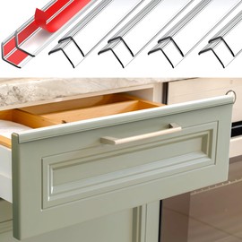 MONOID Slimline Drawer Edge Protector, Clear Table Corners Guards, Wall Furniture Bumper, Stool Foot Rest Protectors, Prevent Wear, Chipping, Impact Protection, Ease to Cut, Pack of 10