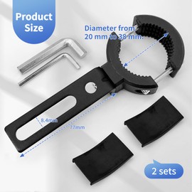Motorcycle Headlight Mount Brackets 20-38 mm Adjustable Motorcycle Light Holder - Motorcycle Headlight Holder Aluminium Tube Clips for Additional Headlights and Fog Lights (2 Pieces)
