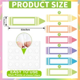 60 Pcs Name Tags for Classroom Desks Colorful Paper Pencil Cut Outs Bulletin Board Locker Name Tags Labels for Classroom School Party Decorations (Bright)