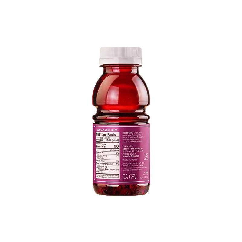 Kedem, Light Concord Grape Juice, 8oz Plastic Bottle, (24 Pack)