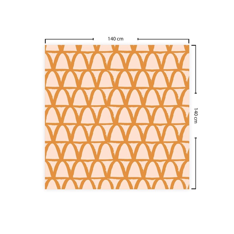 Bonamaison Kitchen Decoration, Tablecloth, Orange, Off White, 140 x 140