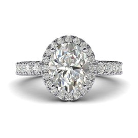 Women's Solid Sterling Silver Simulated Brilliant 8x10mm Oval Shape Diamond Engagement Ring With Side Stones (7)