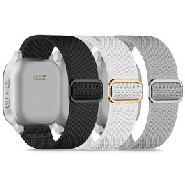 Folavii 3 Pack Stretchy Nylon Compatible with Gizmo Watch Adventrue 3 3 2 1/Gabb Watch 3e 3 2 1/SyncUP Kids Watch & Cosmo JrTrack 4/3/2 SE/2/JrTrack Band, 20mm Solo Loop Soft Strap for Boys Girls