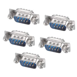 sourcing map D-sub Connector Male Plug 9-pin 2-row Port Terminal Breakout for Mechanical Equipment CNC Computers Blue Pack of 5