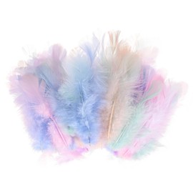 M METERXITY 100-Pack Saddle Hackle Rooster Feather, 1.6-3 Inch / 4-8cm Bulk Natural Fluffy Feathers for Crafting/Wedding/Dream Catcher/DIY Crafts Decorations [Multiple Colors]