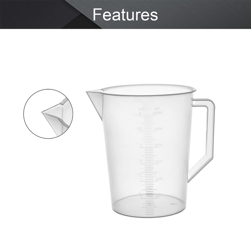 Othmro 3000ml Plastic Measuring Cup, Graduated Beaker Large 3L Measuring