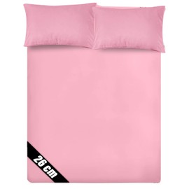 Sunshine Comforts Microfiber 4FT Fitted Sheets Breathable, Anti Wrinkle 26cm Deep Pocket Pink Bedding & Linen 122 X 190 CM Small Double Fitted Sheet 3/4 Bed Sheets Fitted