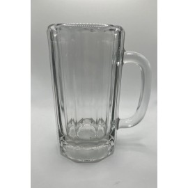 LIBBEY # 5020 16 oz  Paneled Glass Mug  H- 6 1/8", T- 3 1/2"