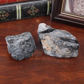 Nupuayi Natürlicher Schwarzer Rutilquarz Unregelmäßig Mineralien Stein Naturstück Reiki Heilstein Feng Shui Dekoration für Haus und Büro, 201g-300g