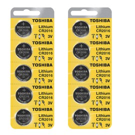 Toshiba CR2016 Battery 3V Lithium Coin Cell (10 Batteries)
