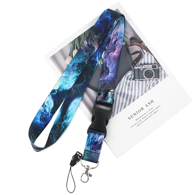 DMLSKY Blue Lanyard ID Badge Holder, with Safe Release Black