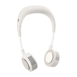 KooBinKoo Portable Neck Fan, Hand-Free Fan, 5 Speeds, Foldable, Twistable, Lightweight, Rapid Cooling, Fashion, Quiet, Rechargeable, Summer Gift (White)