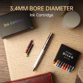 GC QUILL Fountain Pen Ink Cartridges, 72 Pack Assorted Colors Ink Refills (4 Boxes of 18) - Bore Diameter 3.4mm (Assorted Colors)