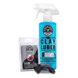 Chemical Guys Cly_Kit_2 - Kit de lubricante sintético (Barra de Arcilla y lubricante de tamaño Mediano, 2 Unidades Pesado, Negro