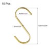 sourcing map 10Pcs Flat S Hooks, 3.9 Inch Plated Metal
