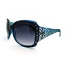 SA106 Womens Rhinestone Oversized Rectangular Butterfly Thick Fashion Sunglasses Blue