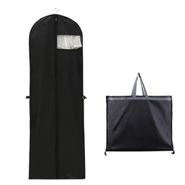 Garment Bag Dustproof Clothes Covers Hanging Garment Bags Moth Proof Garment Cover with Zip for Women Men Wedding Dress Dresses Suits Coats (Black)