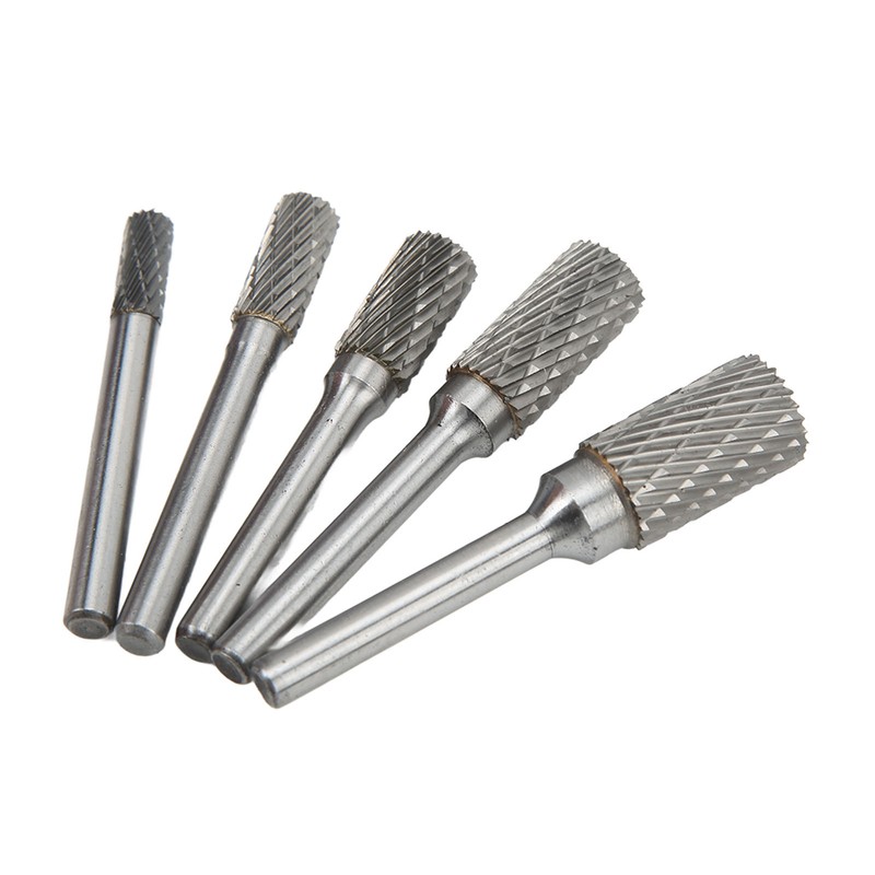 Double Cut Carbide Burrs Rotary Files Set 6mm Shank for