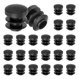 M METERXITY 50 Pack Round Plastic Plug, OD 14mm Furniture Tube Inserts Pipe Hole End Caps for Tubing Post/Glide Insert for Pipe Post/Table Chair Leg/Metal Tubing/Fence [Black]