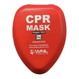 WNL Products CPR Rescue Mask, Adult/Child Pocket Resuscitator, Hard Case Kit with Belt Clip