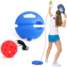 Wzenclave Pickleball Trainer Solo Practice Pickleball Rebounder with Adjustable String Perfect for Beginners Advanced Players Portable Training Tool (red)