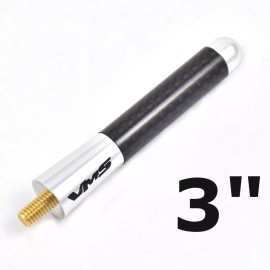 i305mph SILVER CARBON FIBER STUBBY SHORT ANTENNA 3" FOR GMC SIERRA 1500 2500 GM 85-06