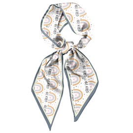 Zewurtuw Scarf Silk Feeling Hair Head Long Neck Satin Fashion Scarfs for Bag Decoration Women Girls Cute Aesthetic 59 * 6.7” -Rainbow Be Kind