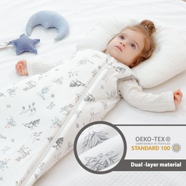 Mosebears Baby Sleeping Bag Baby Winter Sleeping Bag 2.5 Tog, Baby Sleeping Bags 100% Organic Bamboo Cotton, Super Soft and Warm (Forest, 18-36 Months