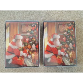 Trim A Home Two (2) 16 Packs Christmas Holiday Cards Kneeling Santa Under Tree