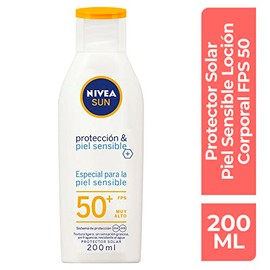 Protector Solar Corporal NIVEA SUN Protección & Piel Sensible FPS 50+ 200Ml, Sin Fragancia
