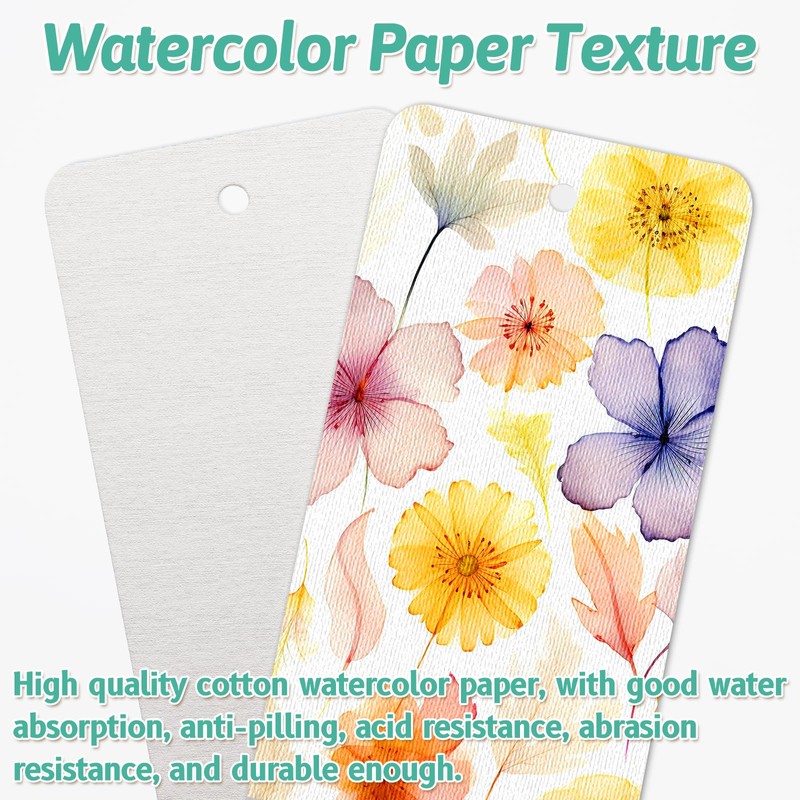 DSYIL 100 Sets Watercolor Paper Bookmarks with Tassels, Blank Book