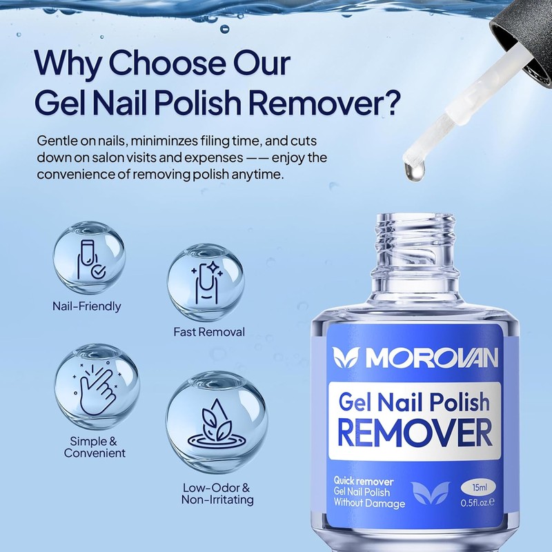 Morovan Gel Polish Remover Kit: Quick & Gentle Gel Removal