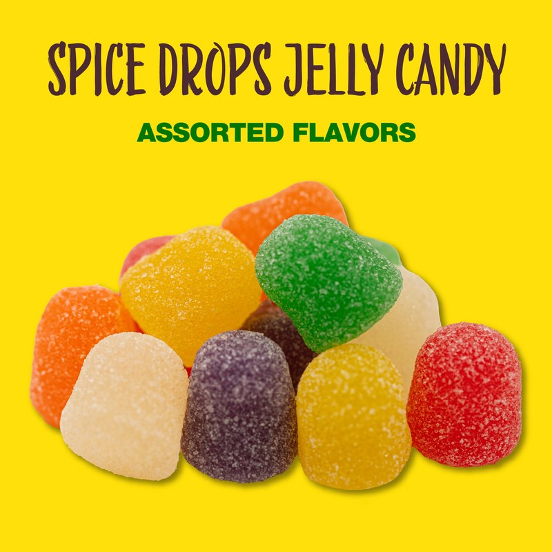 Spice Drops Jelly Candy, Assorted Flavors, Nostalgic Sweets, 2-Pound Bag