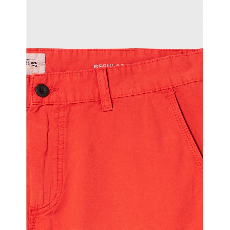 camel active Men's Pure Cotton Cargo Shorts, red