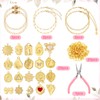 Landical 47 Pcs Gold Bangle Charm Bracelet Making Kit DIY