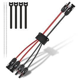 Usngsny Solar Connectors for 2 Solar Panels,IP68 Waterproof Tool-Free Solar Cable Splitter, MC4 Compatible Connectors 10AWG 4 to 2 Y-Branch Parallel Adapter for Solar Cable Extension (1.65FT)