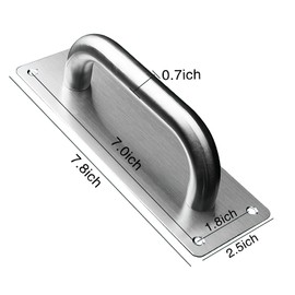 Stainless Steel Door Pull Handle Plate Commercial Door Handle, Door Pulls Plate - No Sharp Edge - Screws Included 11inches (Rectangle, 1 Piece, Small)