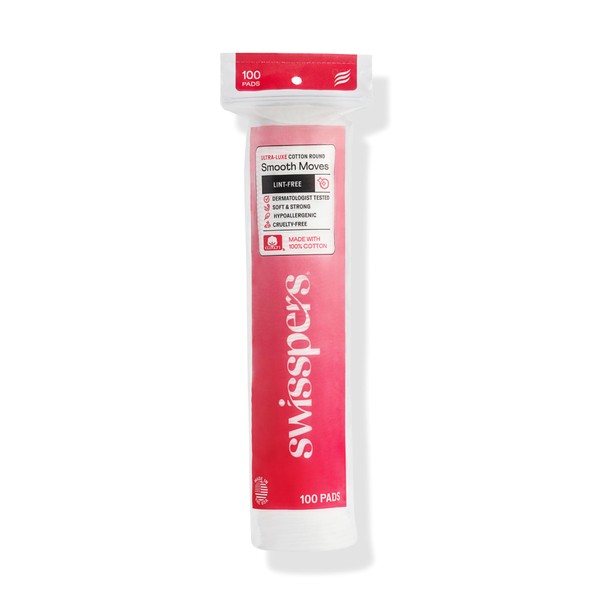 Swisspers Swisspers Smooth Moves Ultra-Luxe Premium Cotton Rounds, Hypoallergenic Makeup