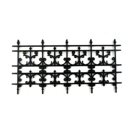 Melody Jane Dolls Houses Dollhouse Black Victorian Railing Pack of 6 Fence Pieces Miniature Accessories
