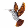 Hummingbird Bird Sterling Silver Amber Brooch - Vintage Style Brooch