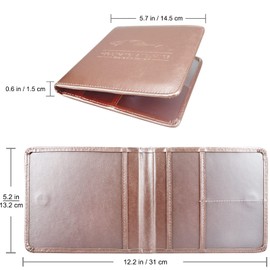 Car Registration and Insurance Holder, Premium Leather Registration and Insurance Card Holder, vehicle Glove Box Car Organizer, wallet Accessories Case with Magnetic Shut for Cards, Essential Document, Driver License Vehicle Paperwork (Rosegold)