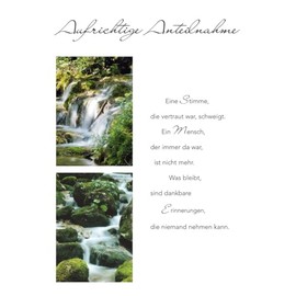 bsb Sympathy Card for Funeral - Loving Sympathy Cards with Envelope - Sympathy Card High Quality with Waterfalls Motif - Condolence Card in 11.5 x 17.0 cm