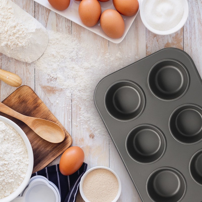 KADAX Muffin Tray, 27 x 19 cm Baking Tray, Non-Stick