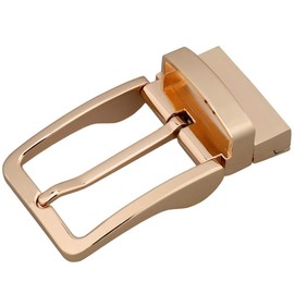 horlirty Men Metal Reversible Belt Buckle Replacement Antique Rectangular Pin Buckle (gold)