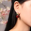 ecozran Cherry Leaf Dangle Earrings for Women Stylish Fruit Themed