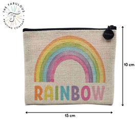 Tasche aus Leinen – Kollektion Mädchen Humor Parodie Nachricht Kinder Illustration Geek Geburtstag – Kosmetiktasche aus Leinen – Kulturbeutel – Geldbörse, Rainbow 2, 15 x 10 cm, Kosmetiktasche