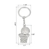 [PATIKIL] Basketball Hoop Keychain Basketball Keychain Silver Tone