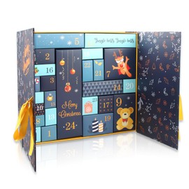 AllLeeGay Christmas Advent Calendars 2023 – 24 Colorful Reusable Boxes for Filling, Advent Calendar Fillers for Kids & Adults, Perfect Christmas Gifts and Presents, Blue