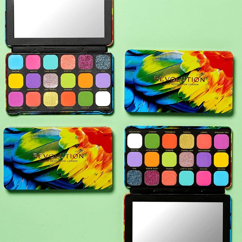MakeUp Revolution Forever Flawless Bird of Paradise Eyeshadow Palette, 18